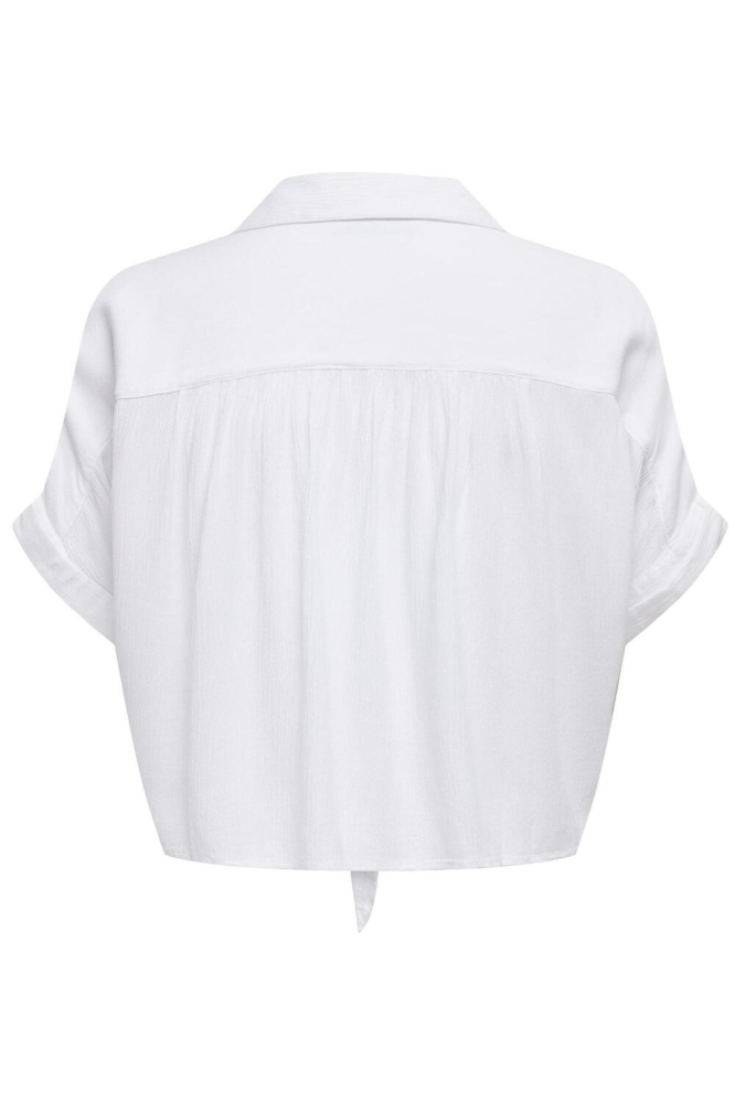 ONLPAULA LIFE S/S TIE SHIRT WVN NOO 15281497 WHITE